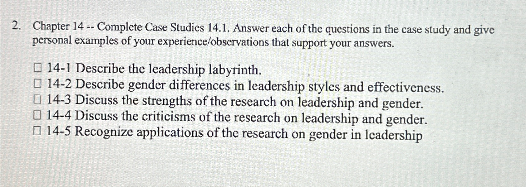  Chapter 14-- Complete Case Studies 14.1. Answer each of the questions