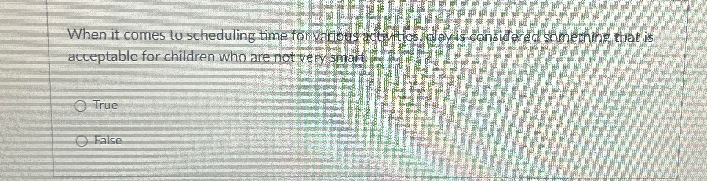  When it comes to scheduling time for various activities, play is