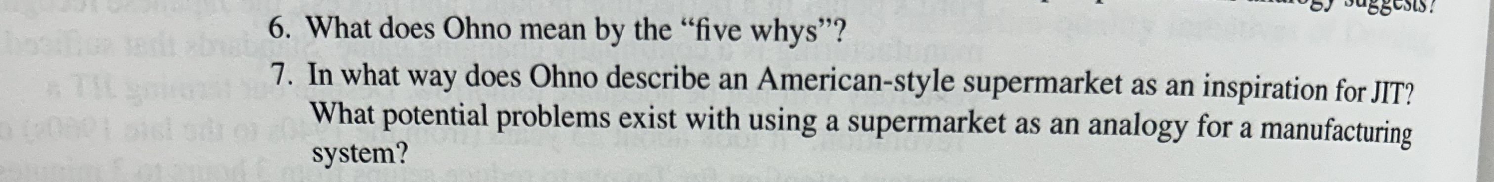 What does Ohno mean by the "five whys"? 