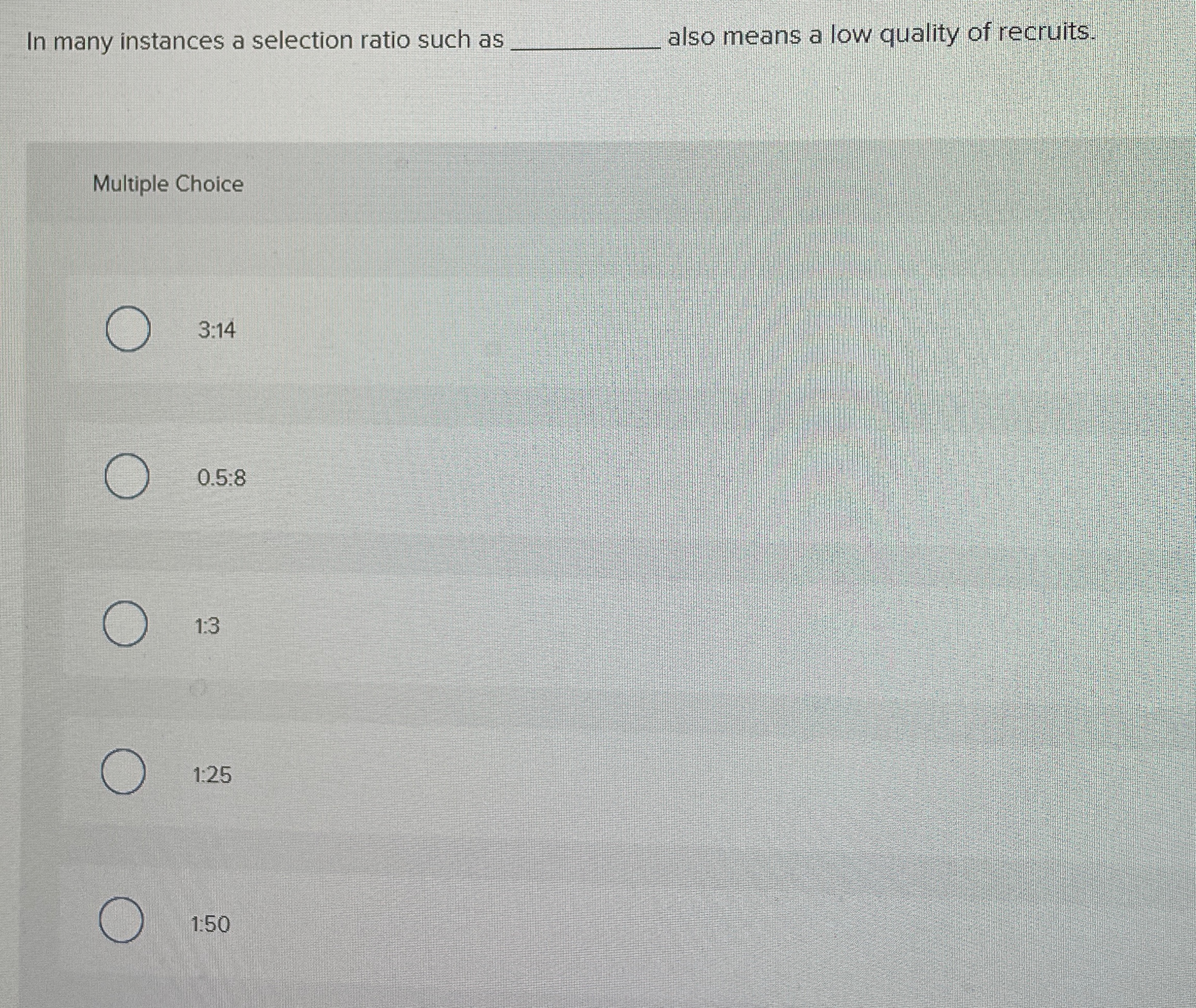  In many instances a selection ratio such as q, also means