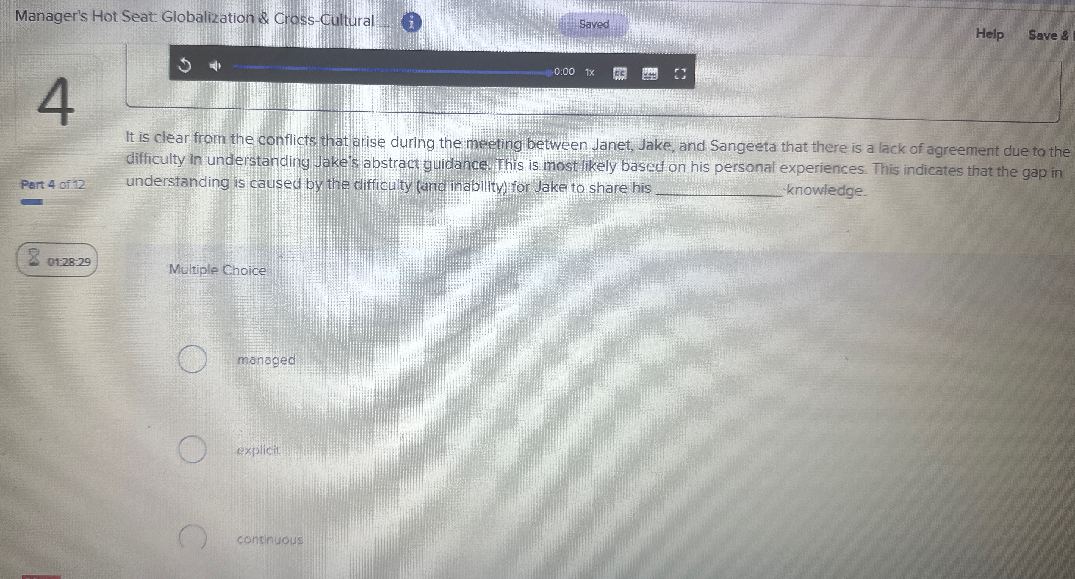  Manager's Hot Seat: Globalization & Cross-Cultural ... (i) Saved Help Save