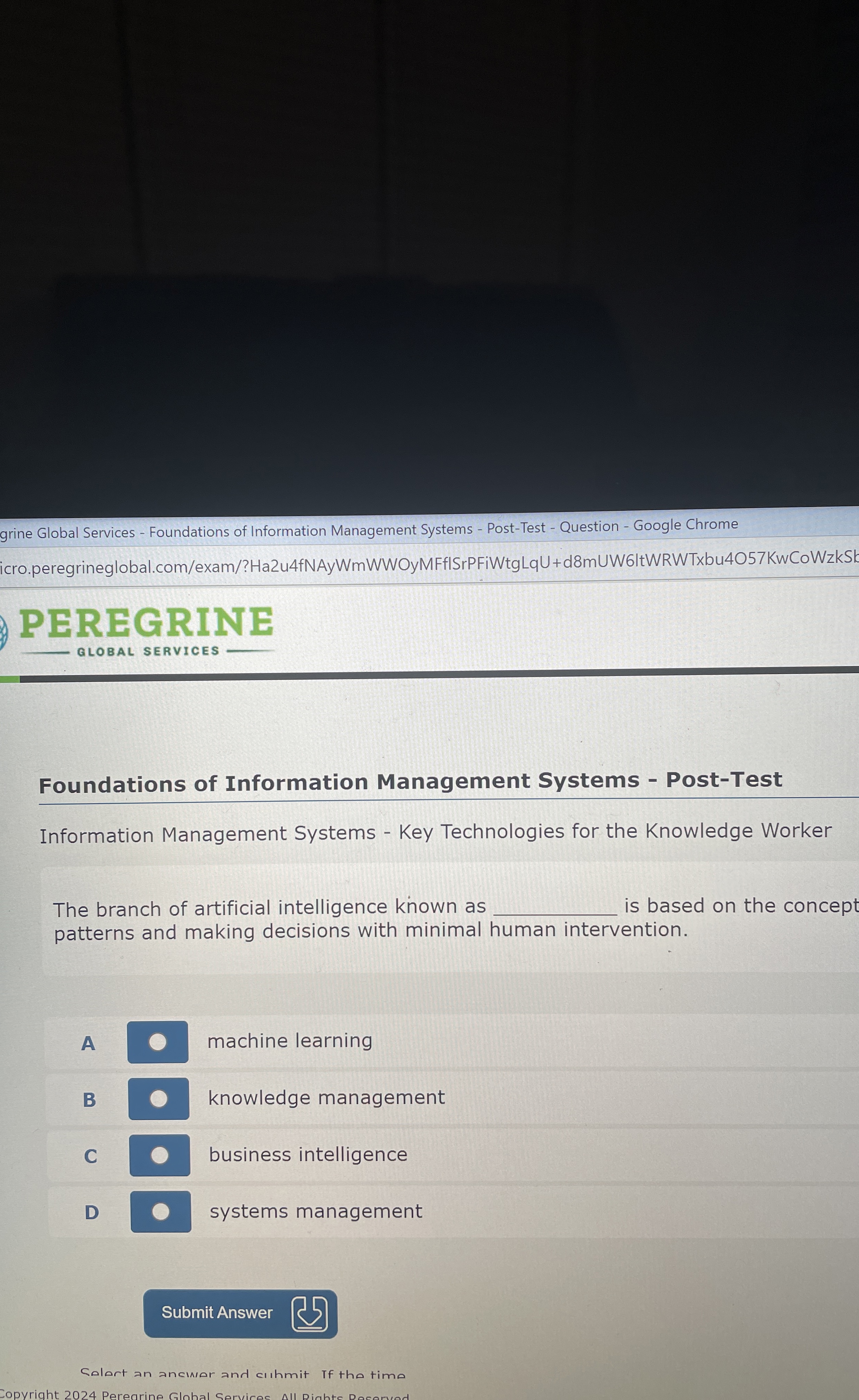  Foundations of Information Management Systems - Post-Test Information Management Systems -