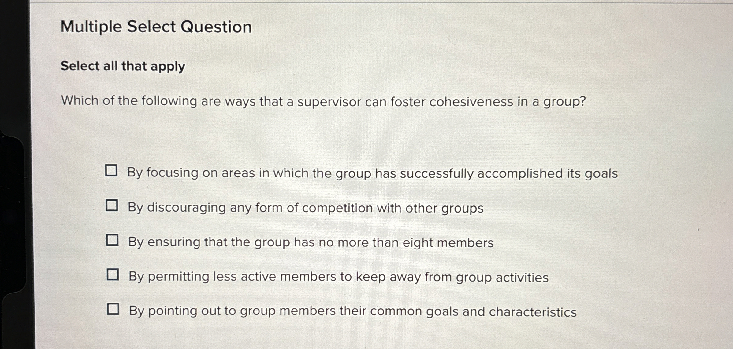  Multiple Select Question Select all that apply Which of the following