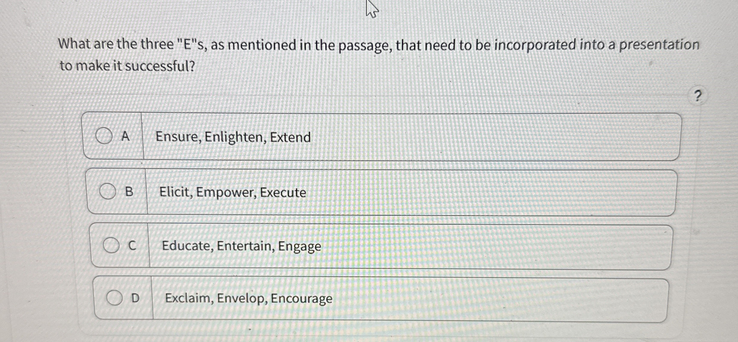  What are the three "E"s, as mentioned in the passage, that