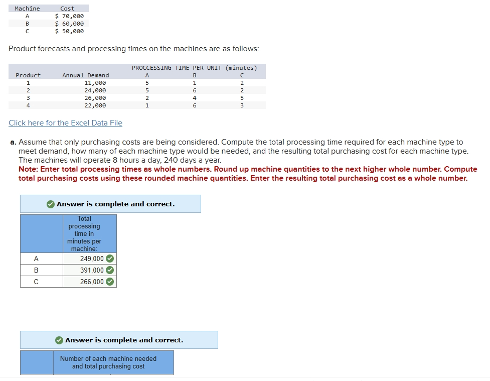  b. Consider this additional information: The machines differ in terms of