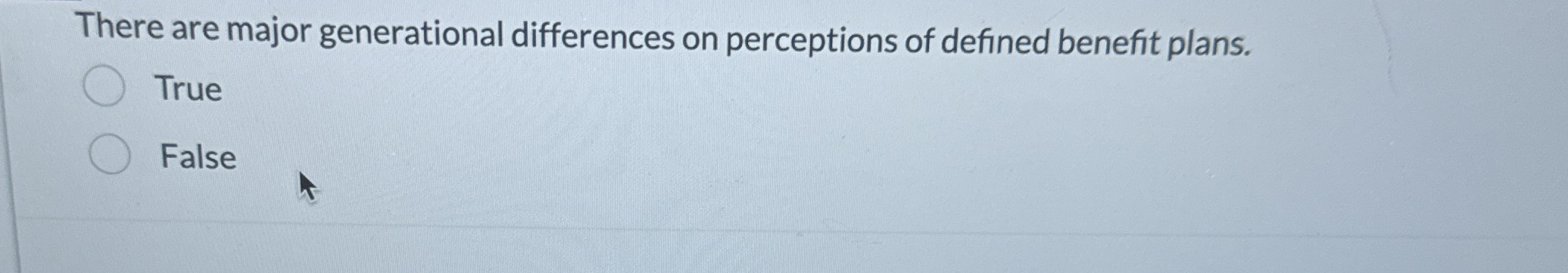  There are major generational differences on perceptions of defined benefit plans.