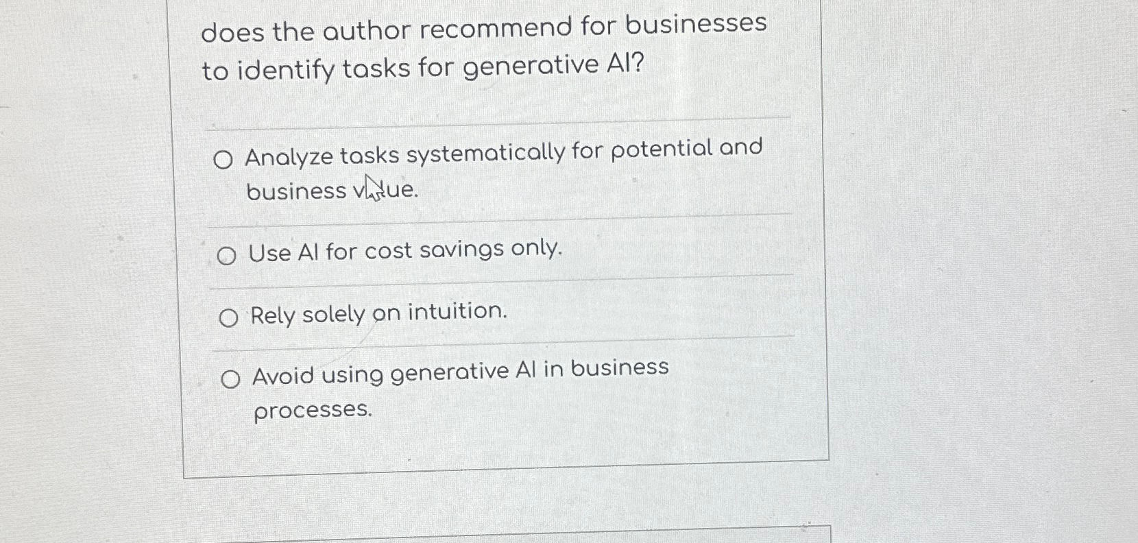  does the author recommend for businesses to identify tasks for generative