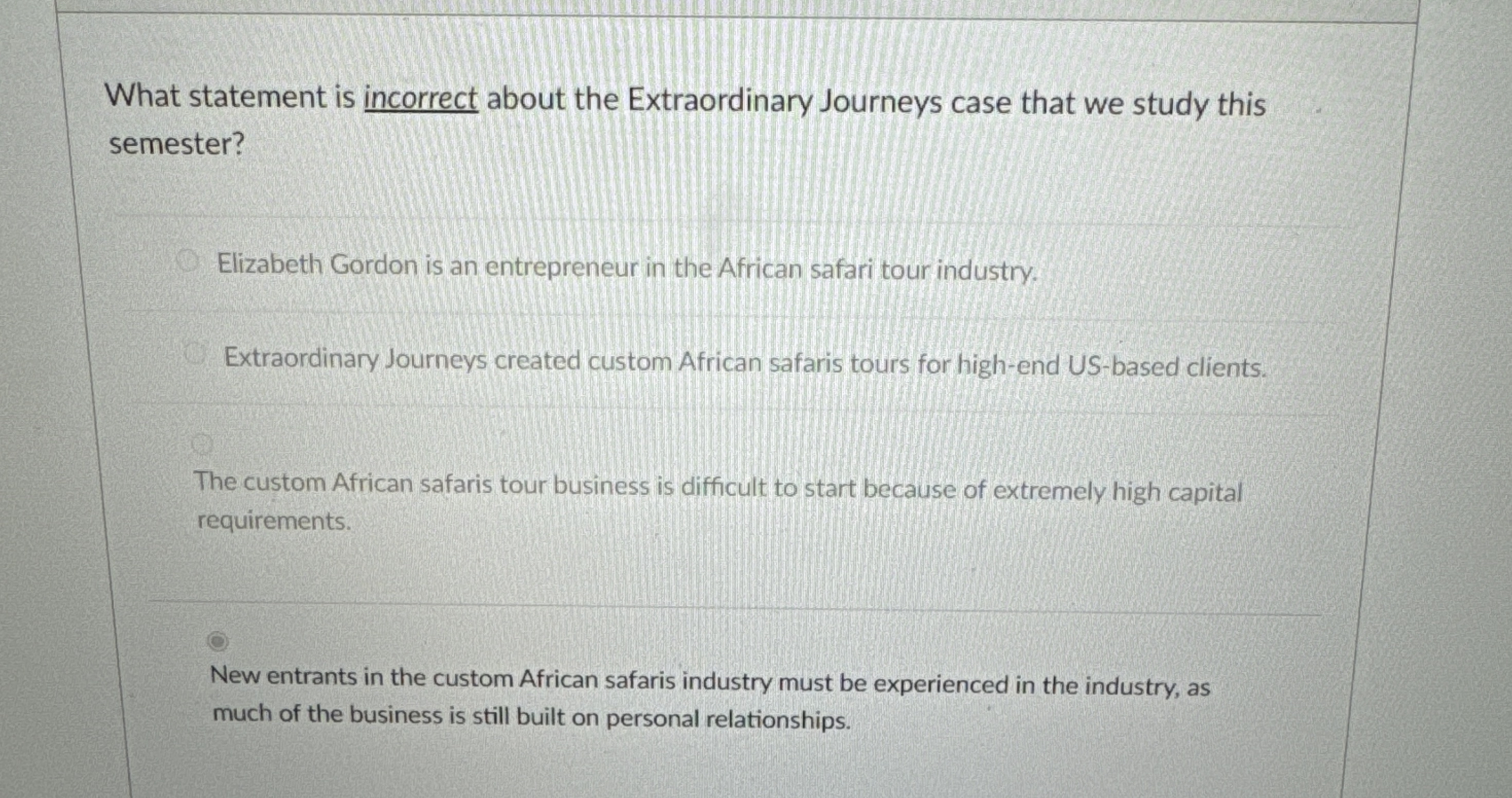  How to solve What statement is incorrect about the Extraordinary Journeys