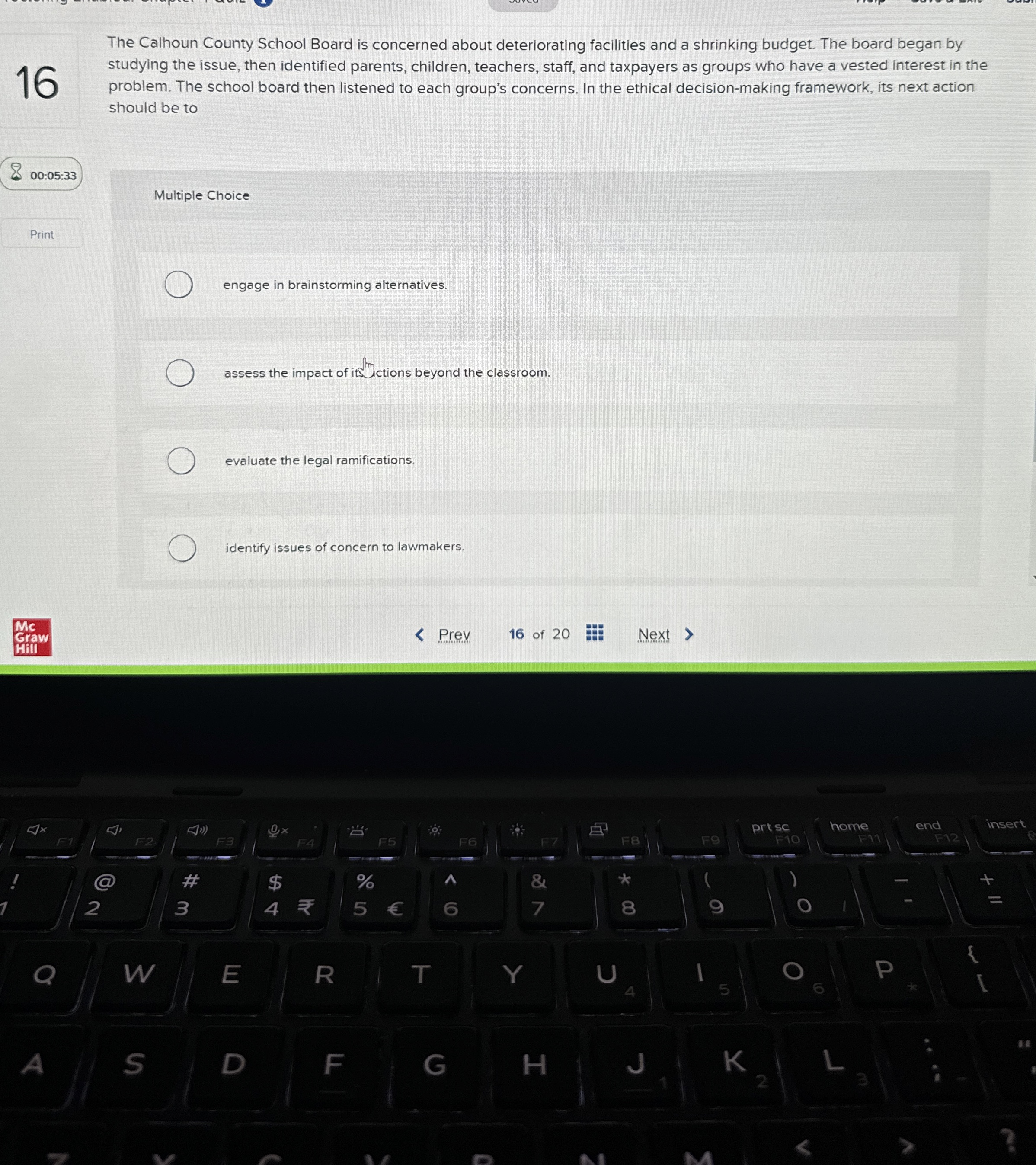  16 The Calhoun County School Board is concerned about deteriorating facilities