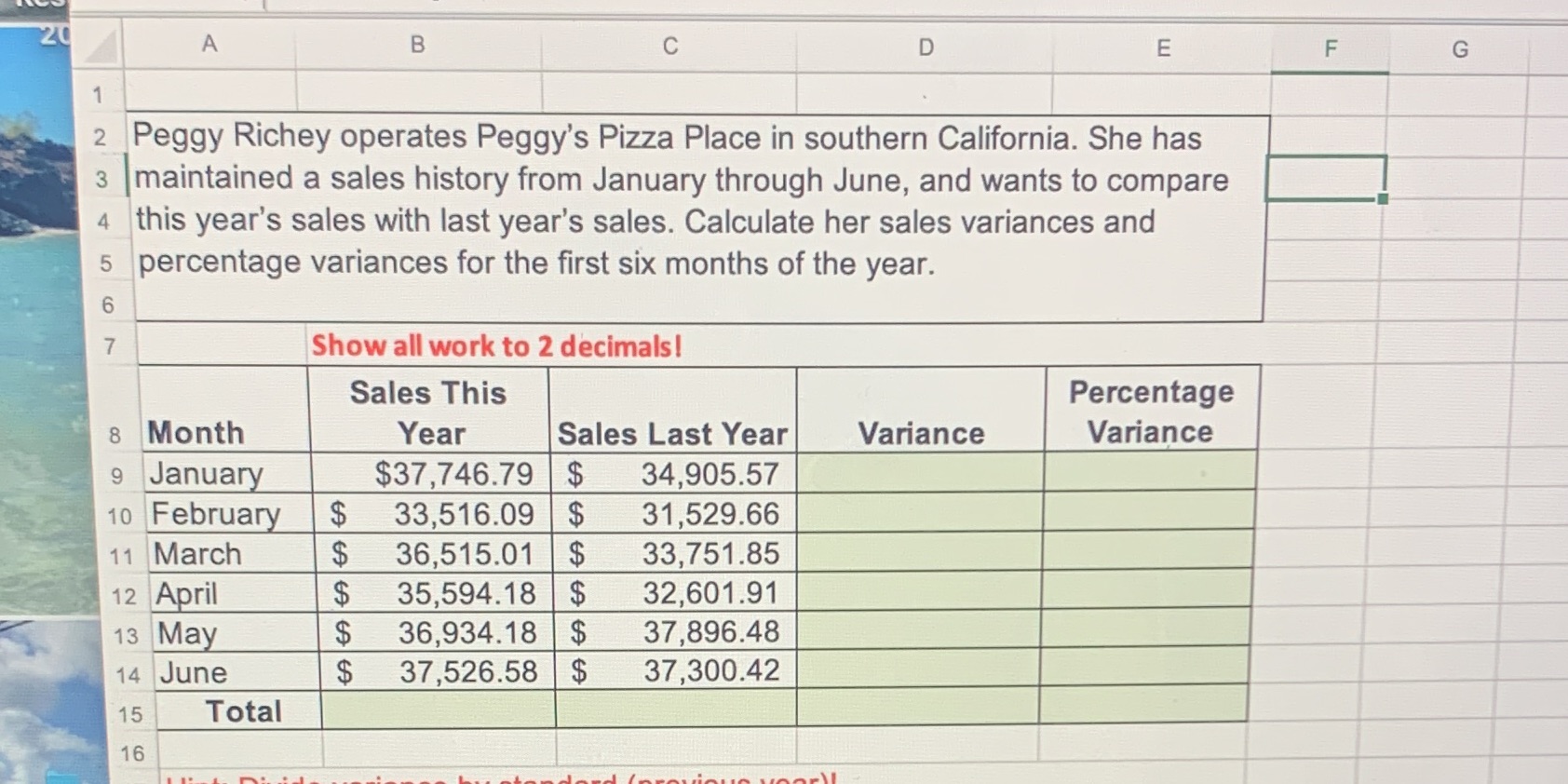  20 A B C D E F G 2 Peggy Richey