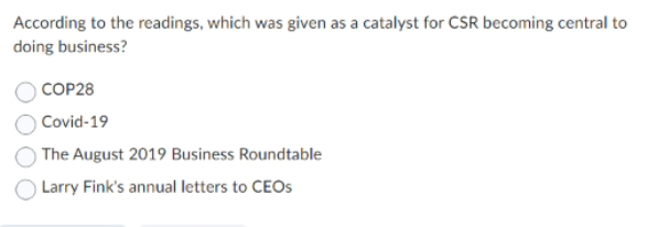  According to the readings, which was given as a catalyst for