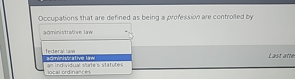  Occupations that are defined as being a profession are controlled by