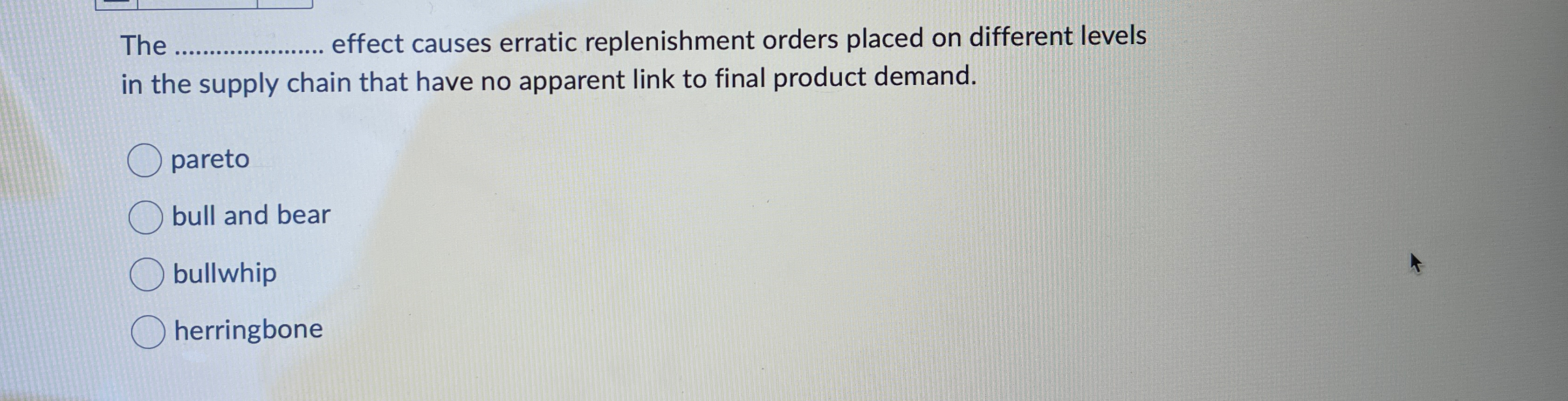  The effect causes erratic replenishment orders placed on different levels in