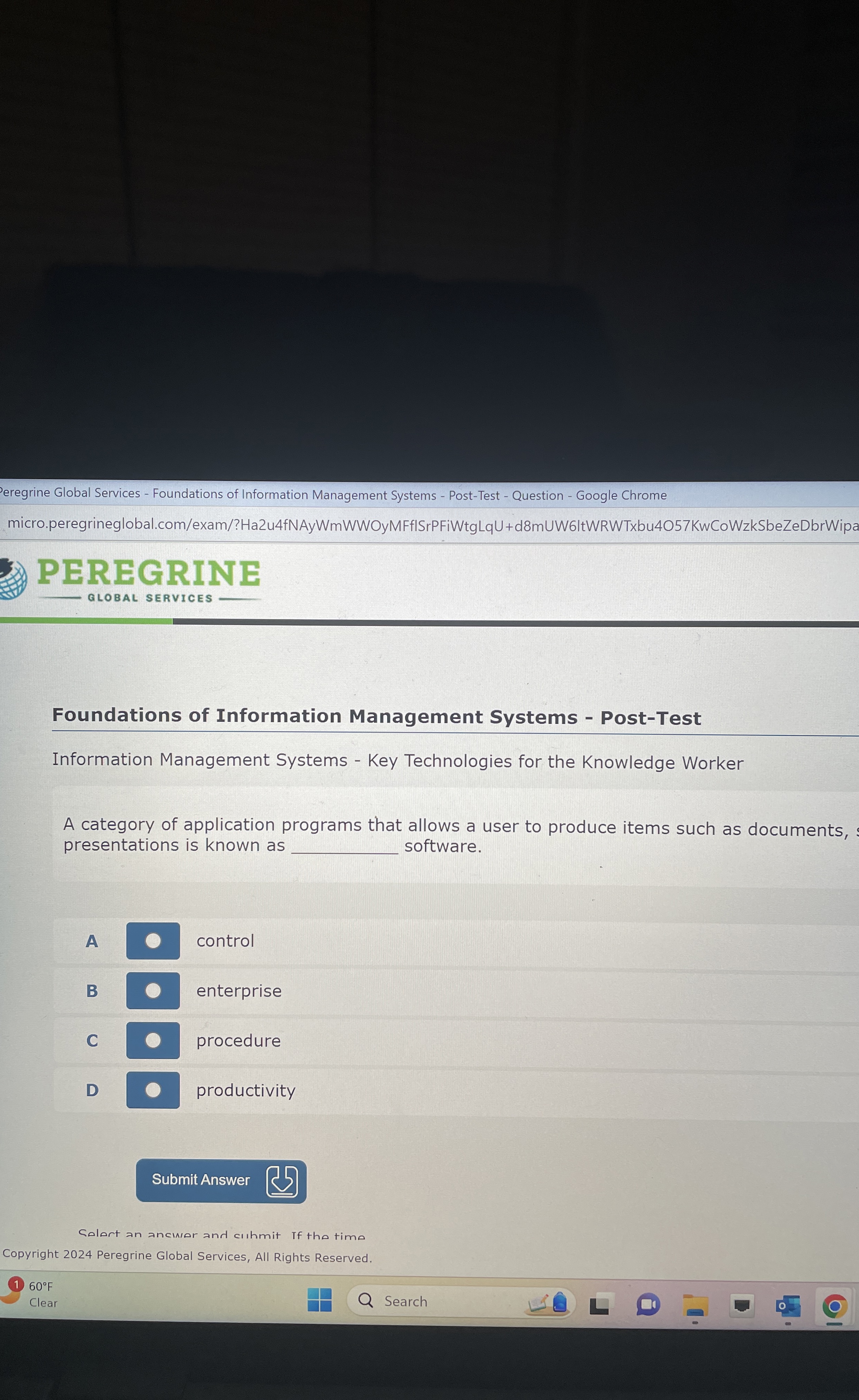  Foundations of Information Management Systems - Post-Test Information Management Systems -