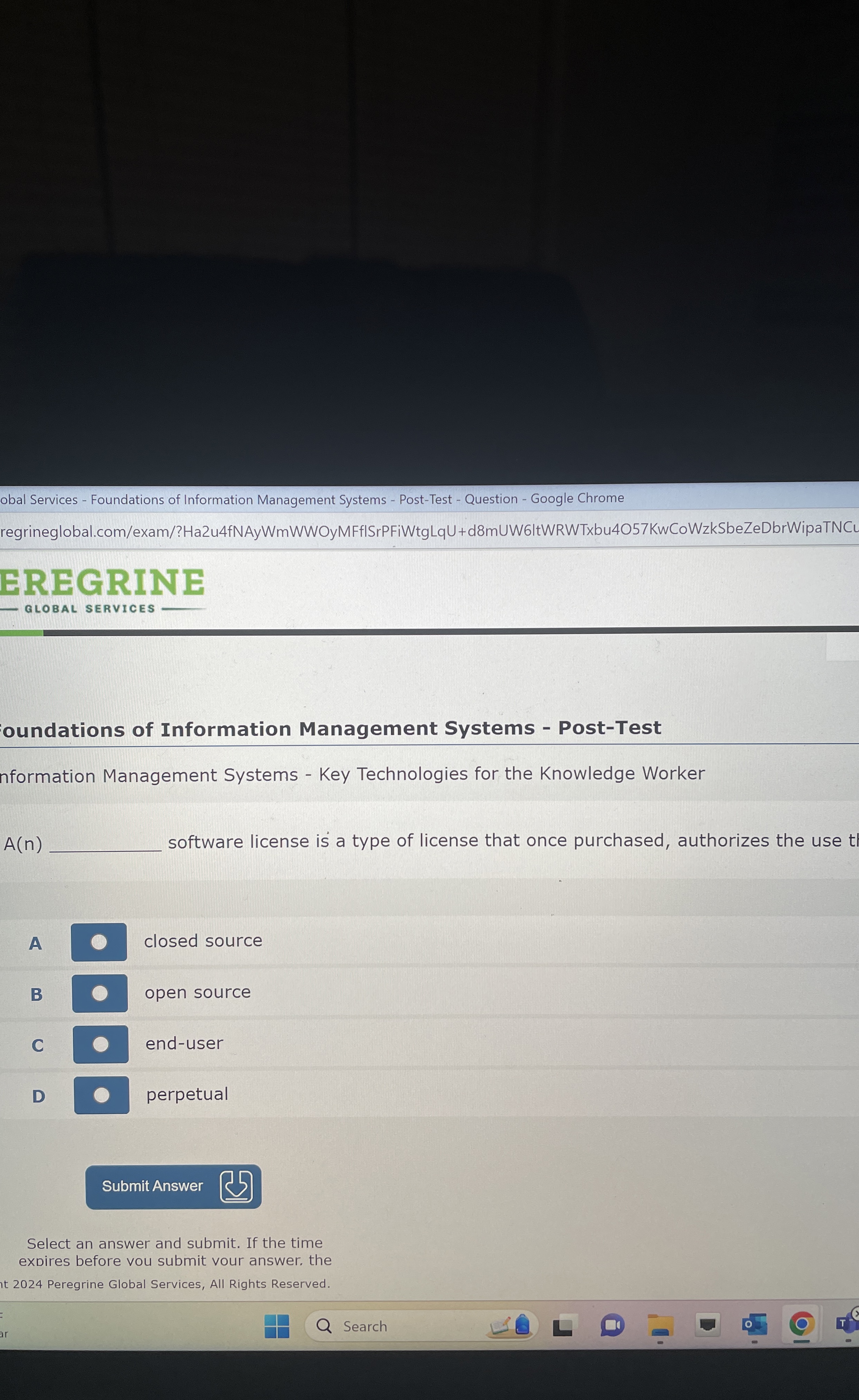  oundations of Information Management Systems - Post-Test nformation Management Systems -