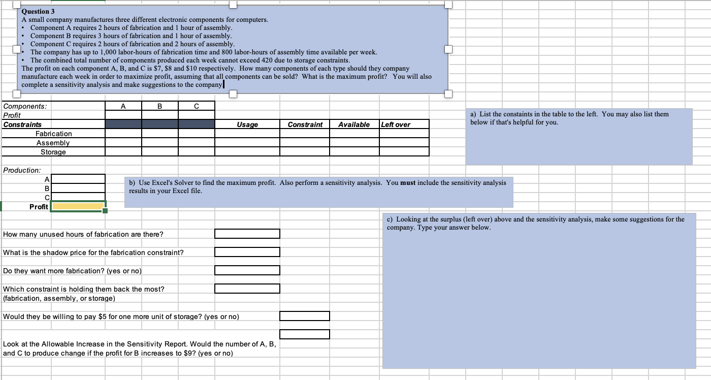  Please show work and solve using solver in excel. 