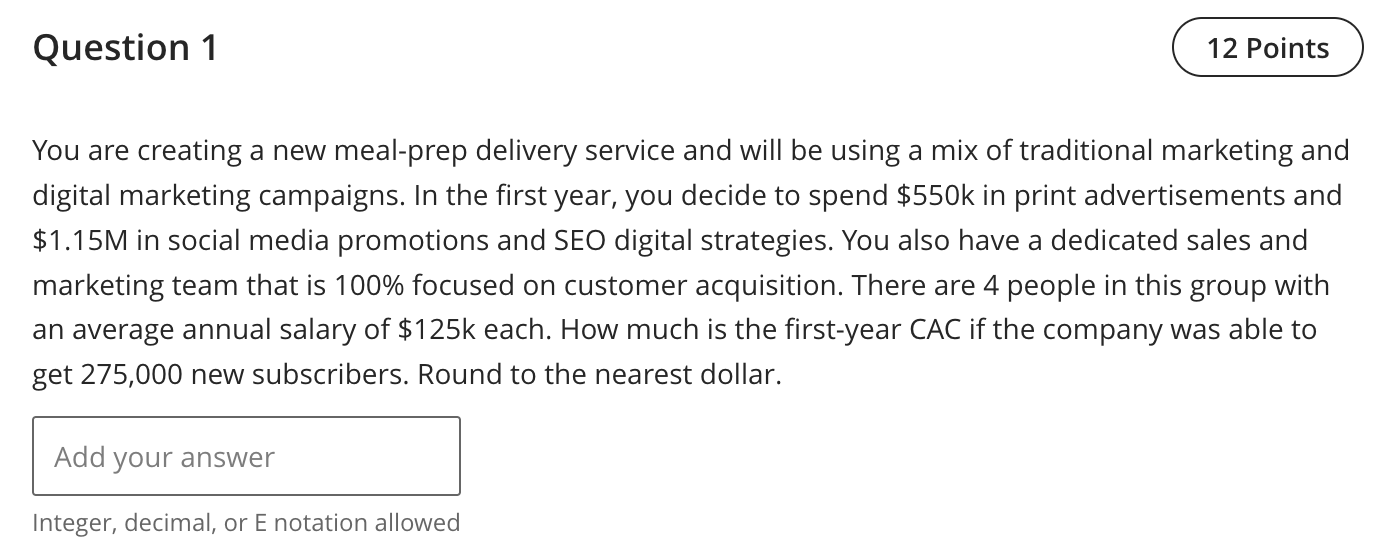  Question 1 You are creating a new meal-prep delivery service and