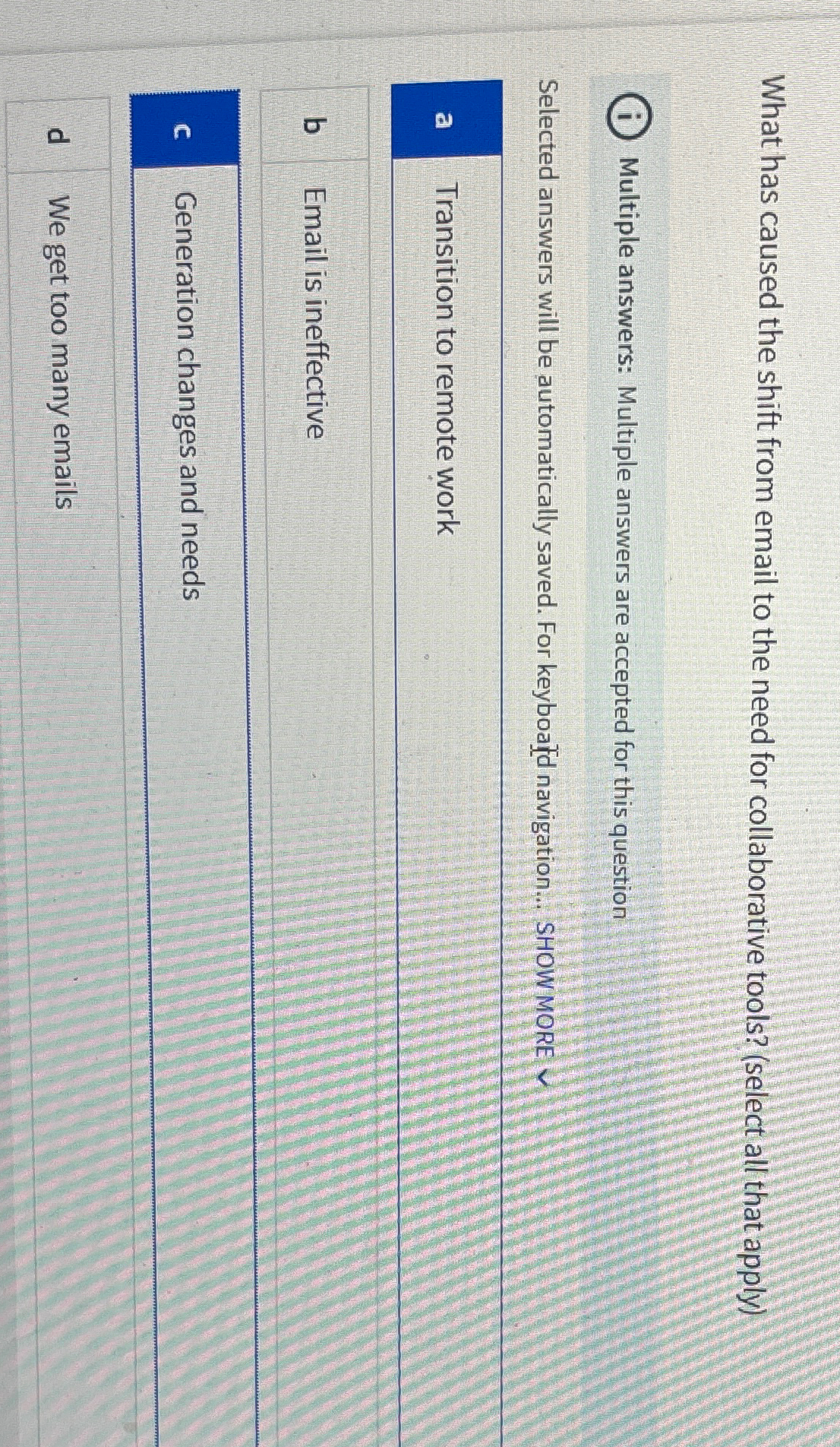  What has caused the shift from email to the need for