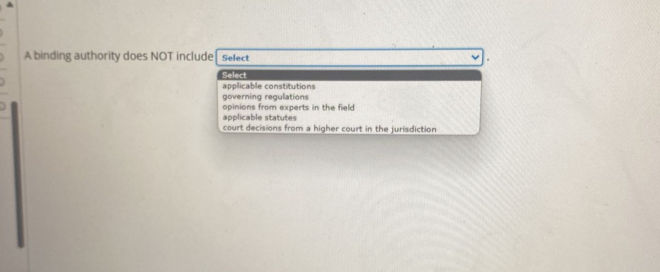  A binding authority does NOT include Select Select applicable constitutions governing