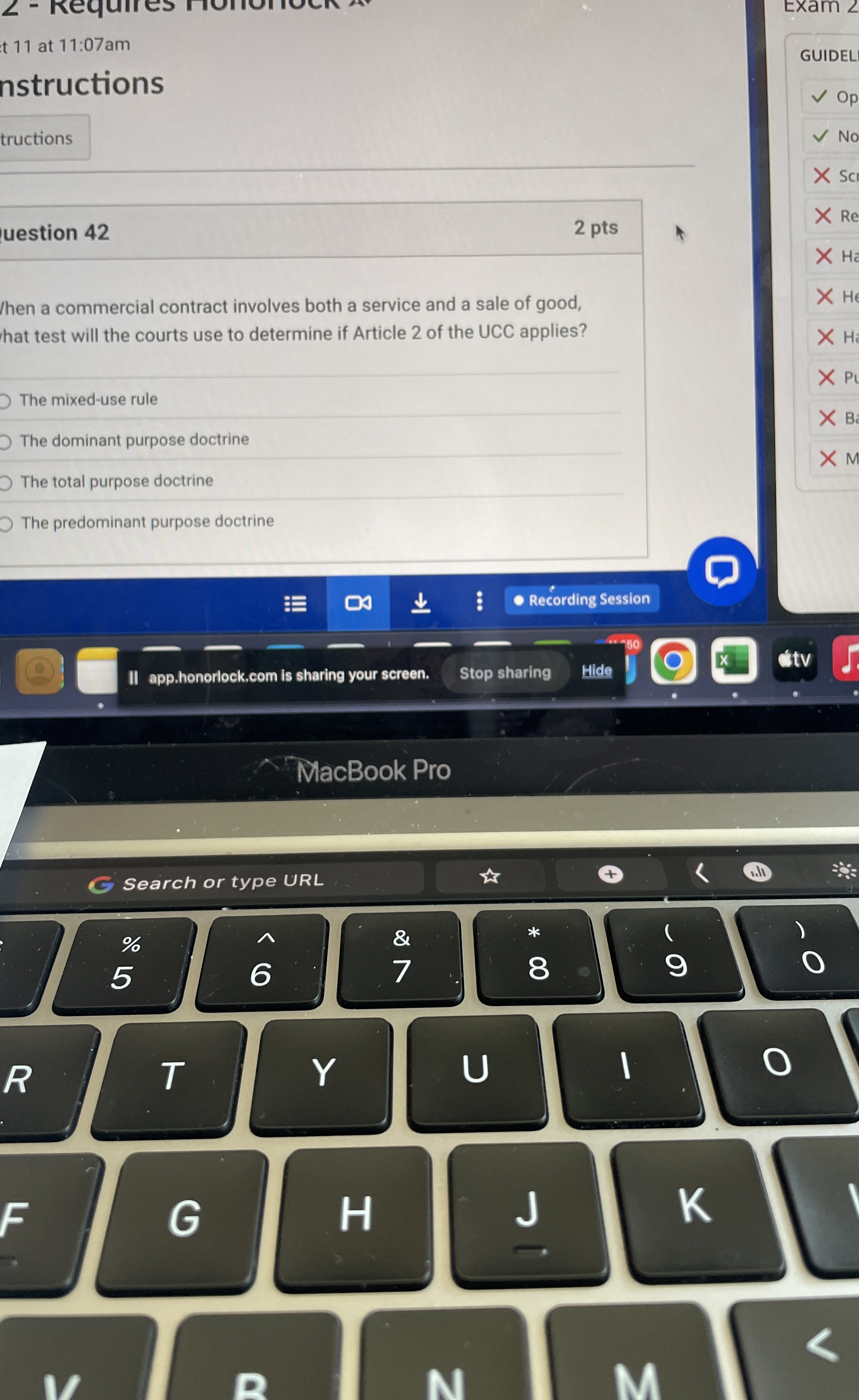  uestion 42 Then a commercial contract involves both a service and