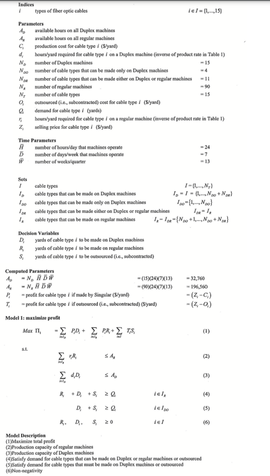  Formulate the dual for the following linear program st. l=Ik?riRi,AR, i=I0?diDi,AD,
