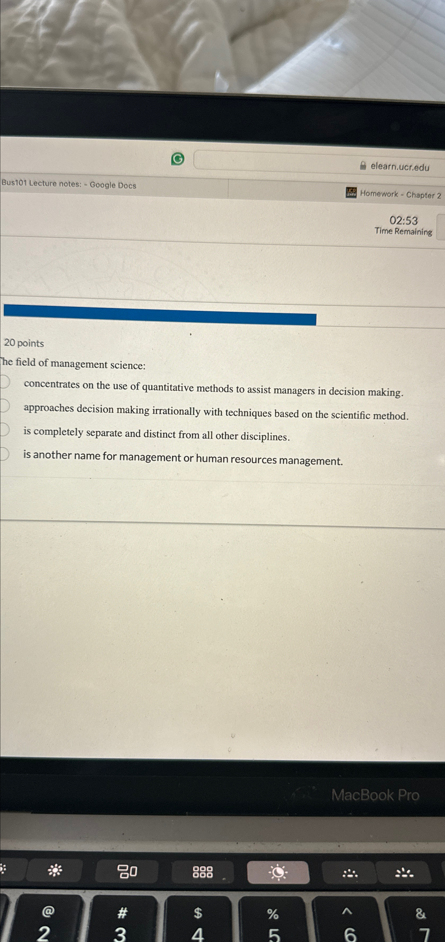  Bus101 Lecture notes: - Google Docs elearn.ucr.edu Homework - Chapter 2