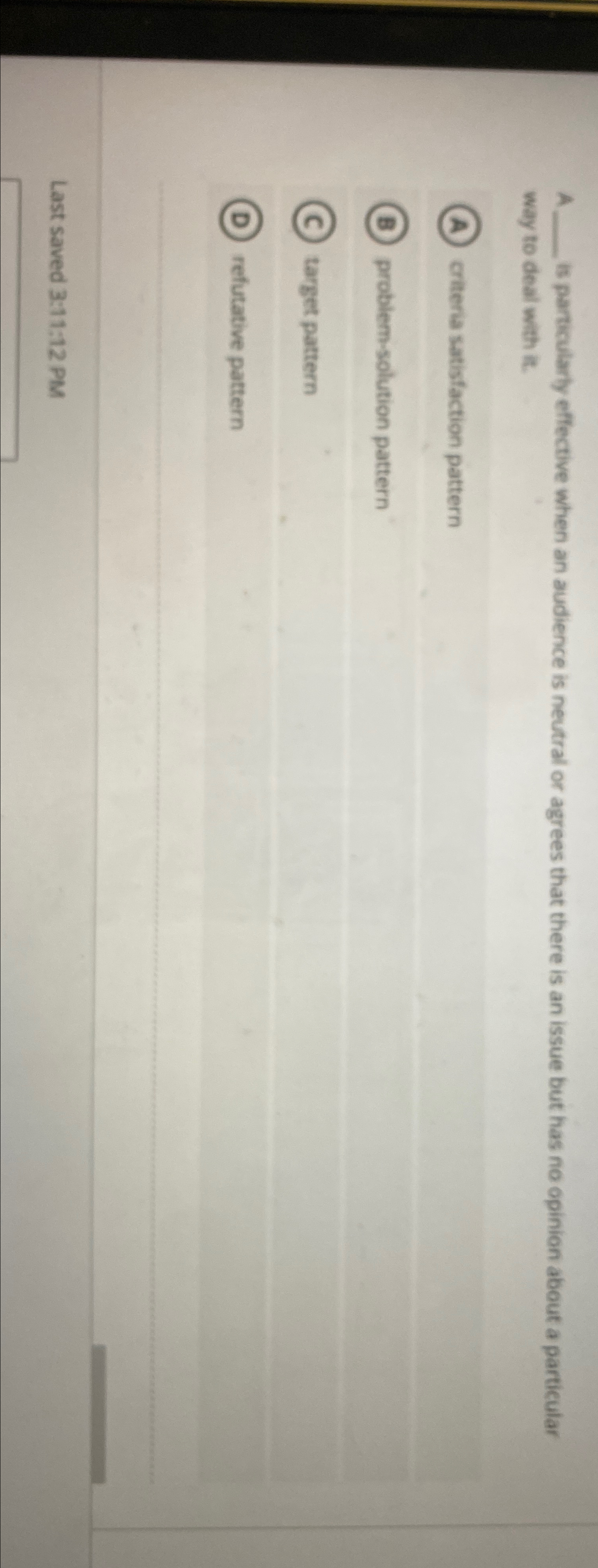  A is particularly effective when an audience is neutral or agrees
