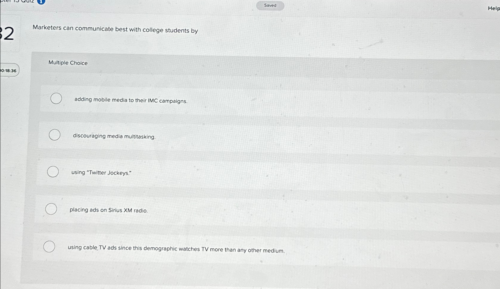  2 Marketers can communicate best with college students by Multiple Choice