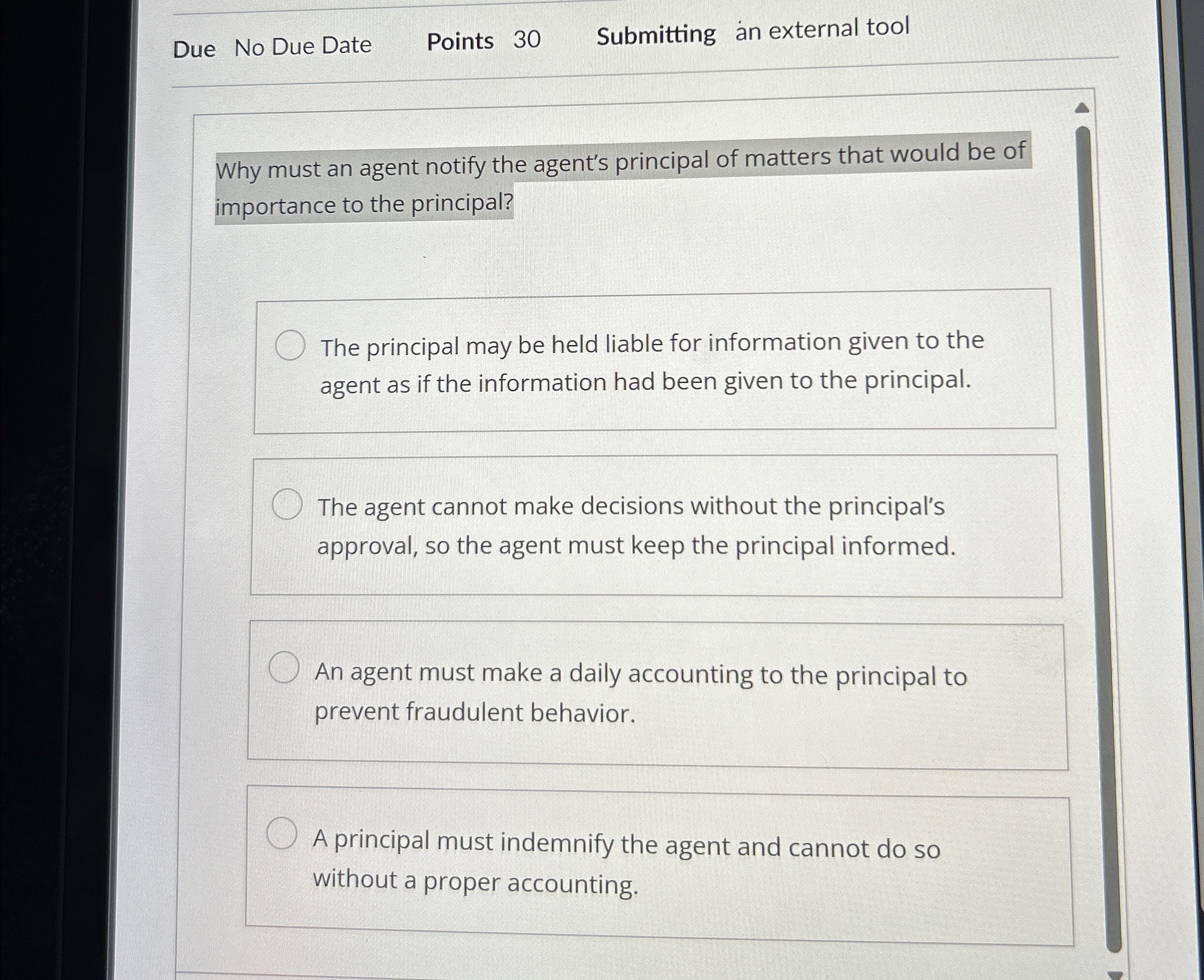  Due No Due Date Points 30 Submitting n external tool Why