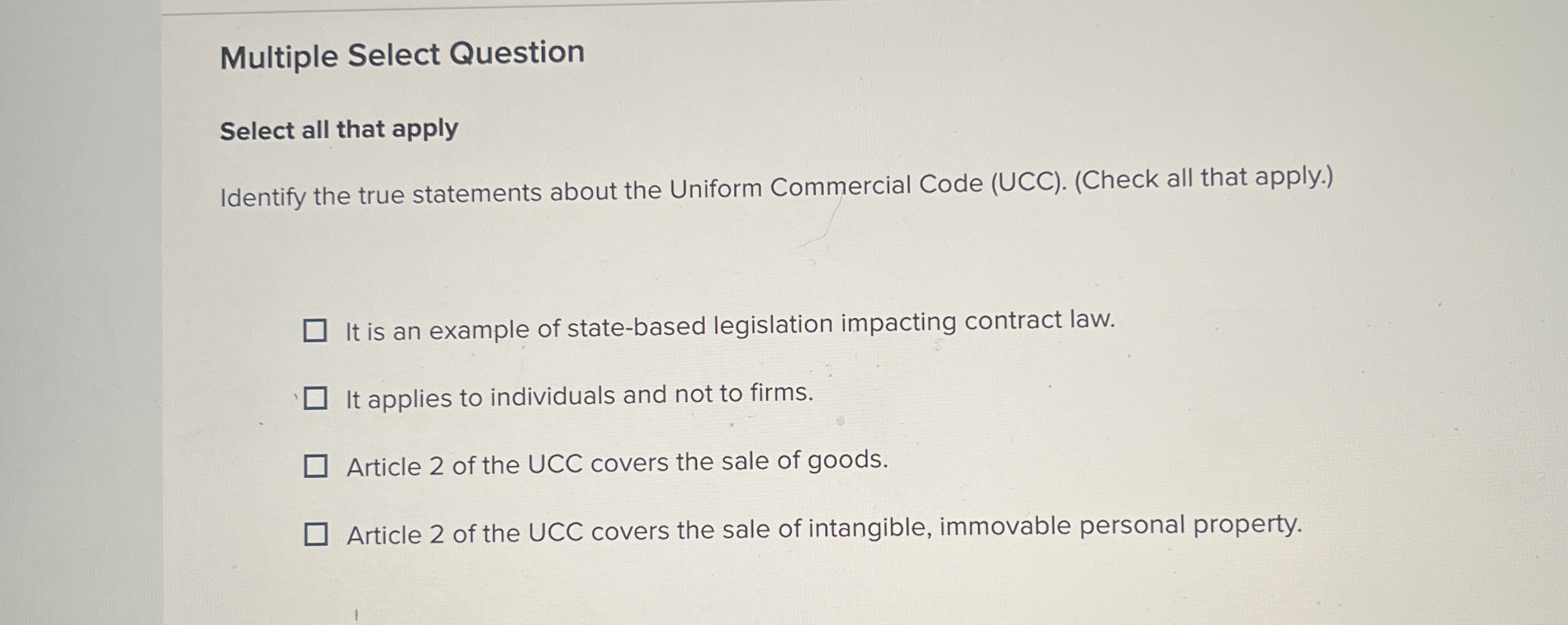  Multiple Select Question Select all that apply Identify the true statements