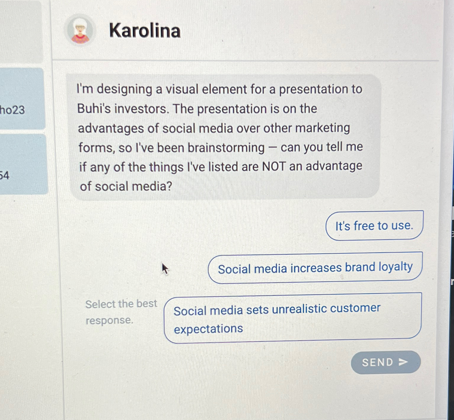  Karolina I'm designing a visual element for a presentation to Buhi's