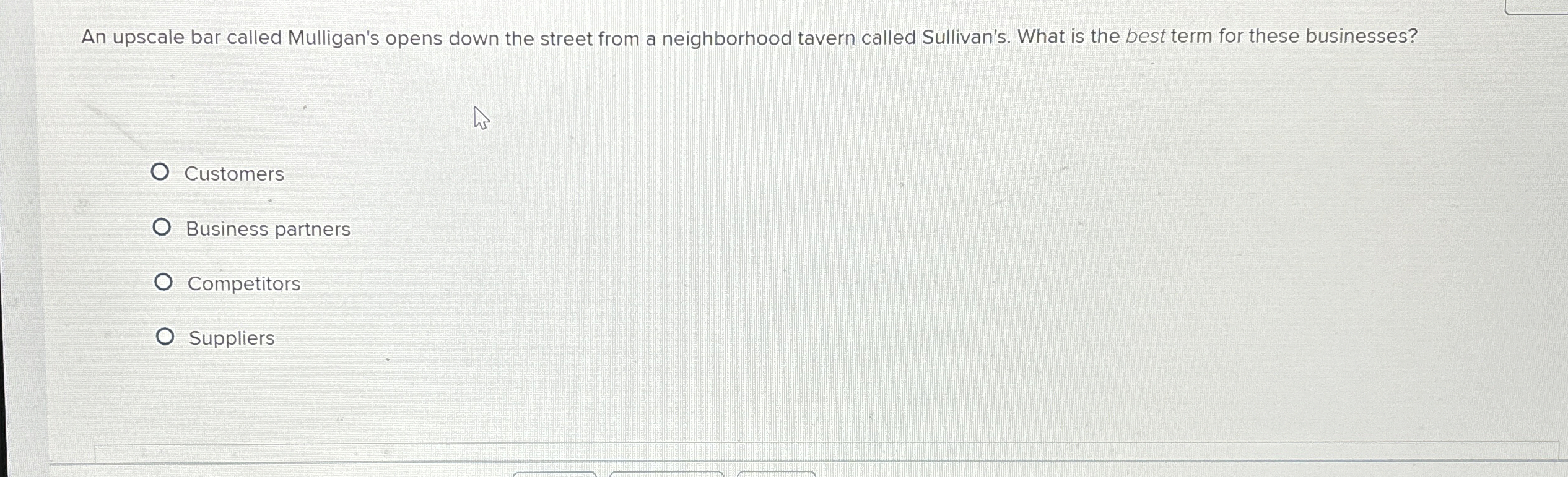  An upscale bar called Mulligan's opens down the street from a