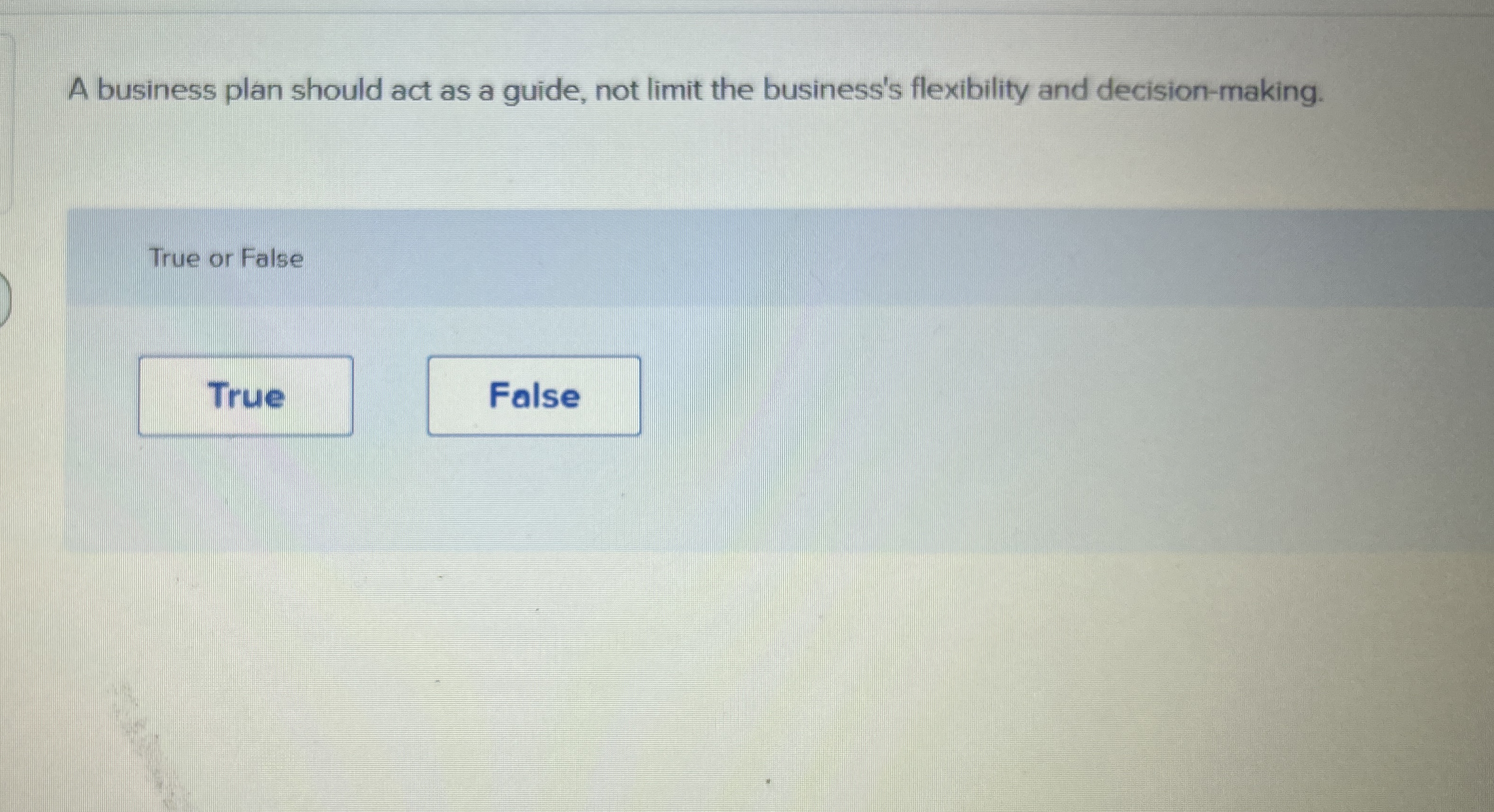  A business plan should act as a guide, not limit the