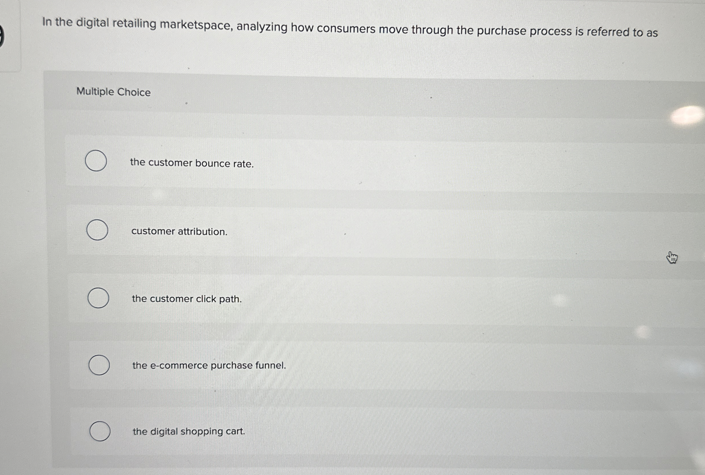  In the digital retailing marketspace, analyzing how consumers move through the