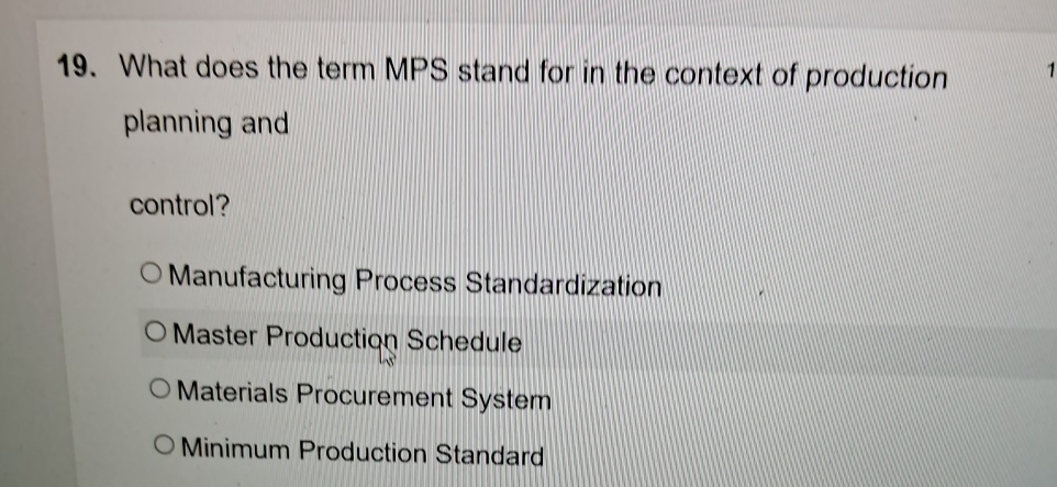  What does the term MPS stand for in the context of