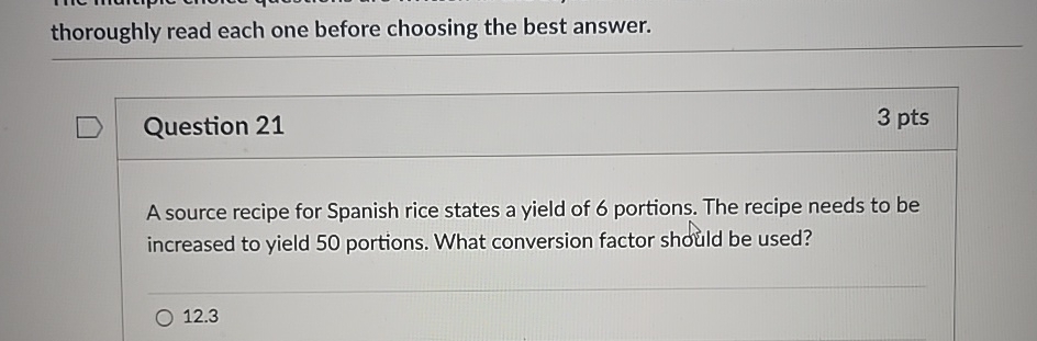  thoroughly read each one before choosing the best answer. Question 21