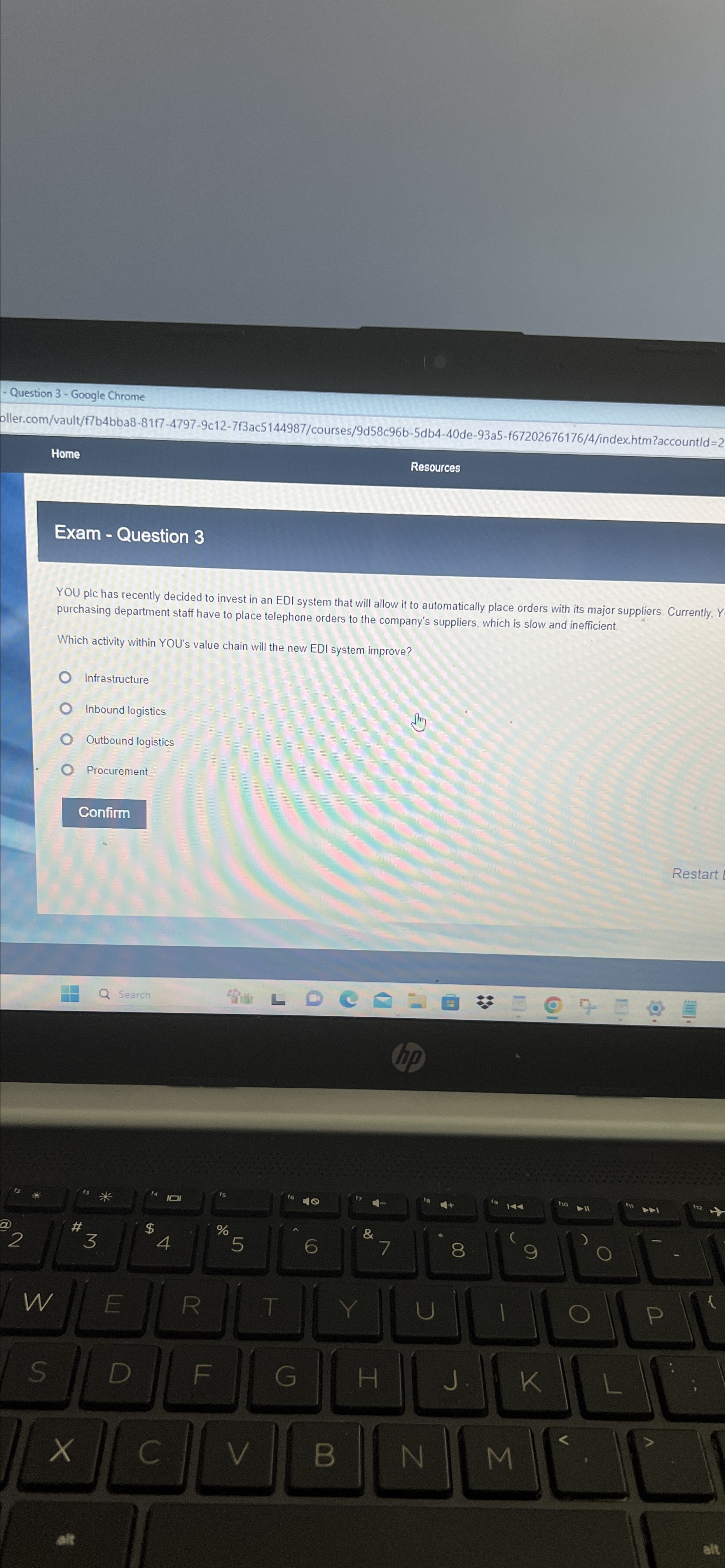  Question 3- Google Chrome Oller.com/vault/f7b4bba8-81f7-4797-9c12-7f3ac5144987/courses/9d58c96b-5db4-40de-93a5-f67202676176/4/index.htm?accountld=2 Home Resources Exam - Question 3