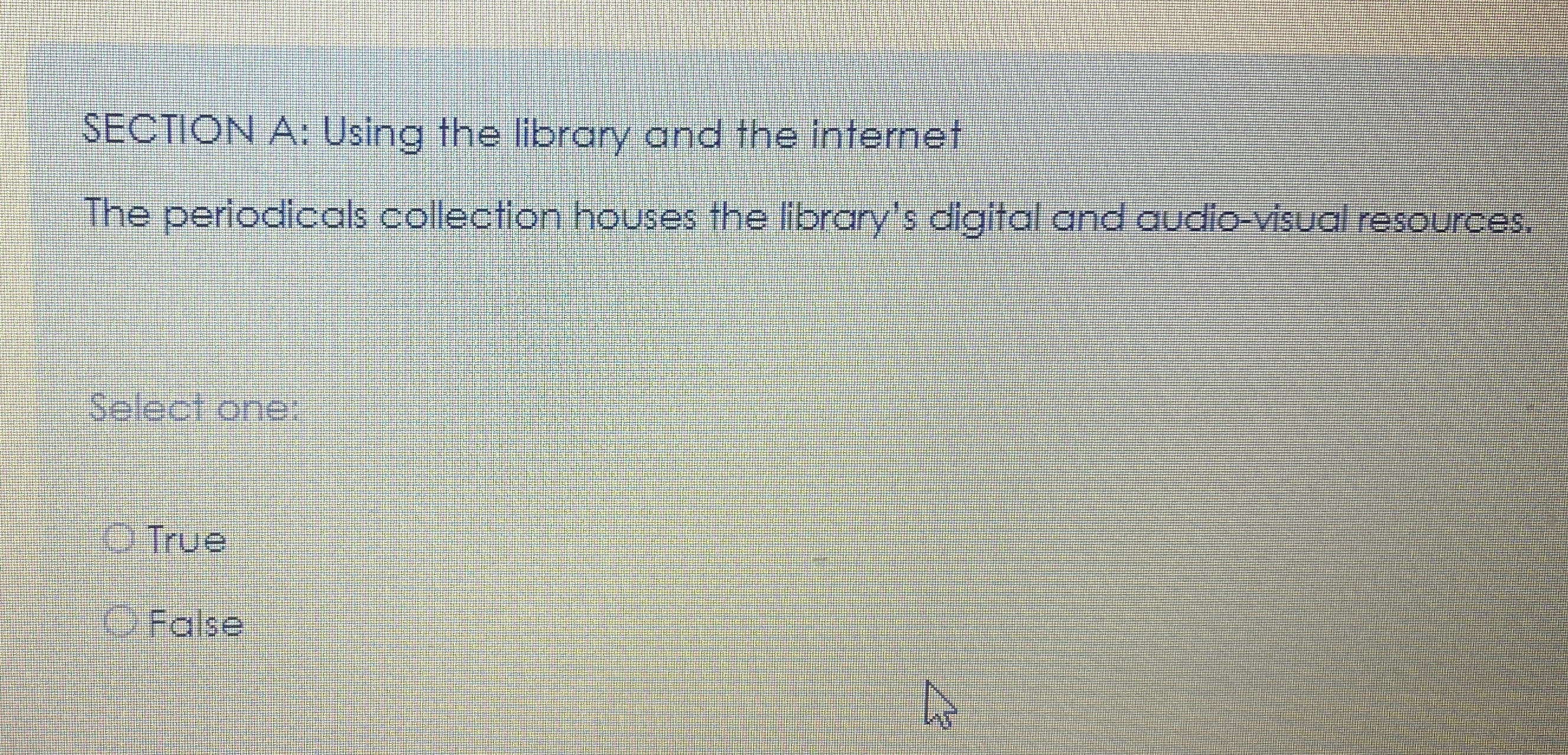  SECTION A: Using the library and the internet The periodicals collection