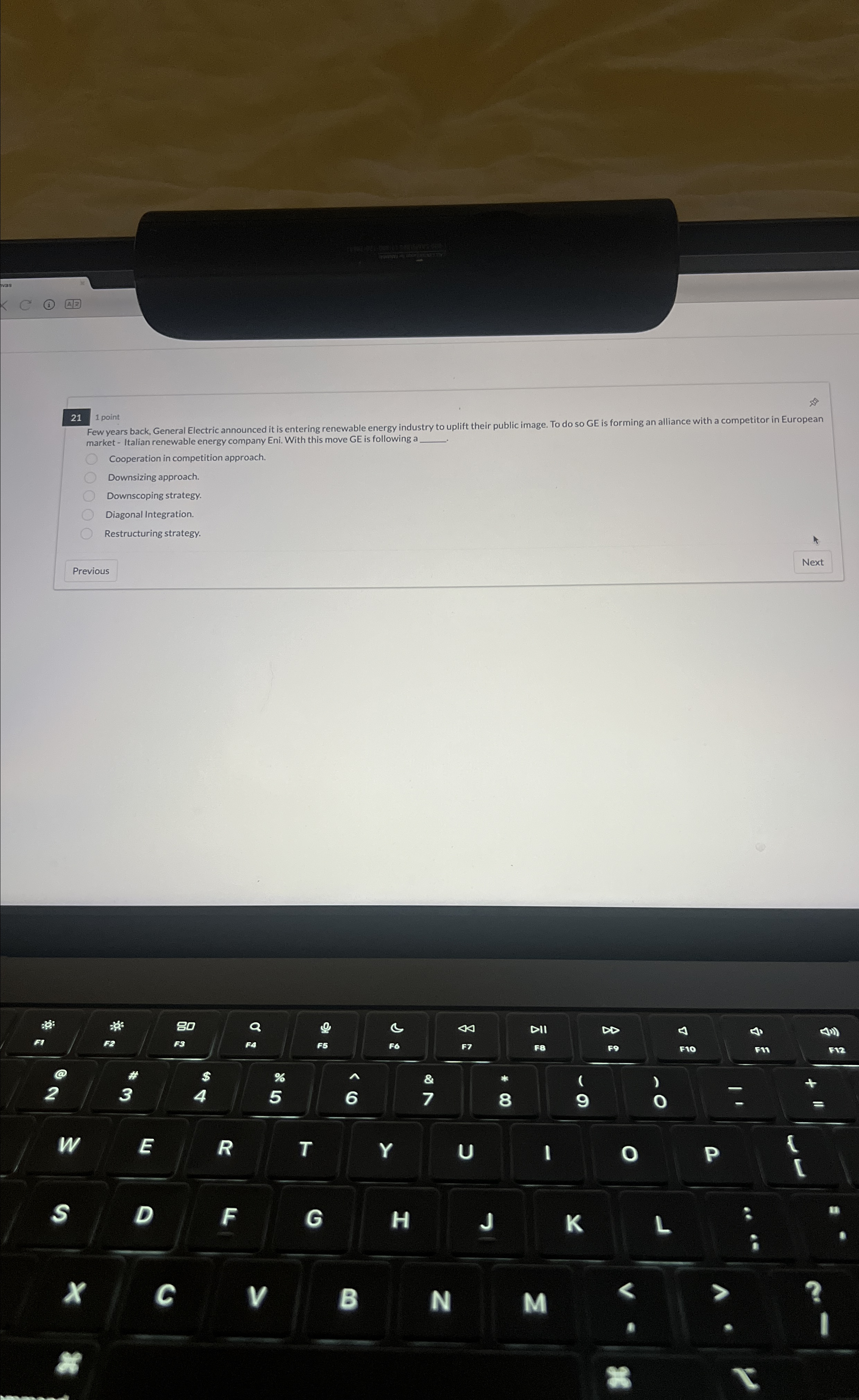  (AD 21 point D Dow Restructuring strategy. Previous Next 