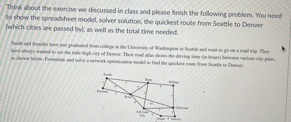  Think about the exercise we discussed in class and please finish