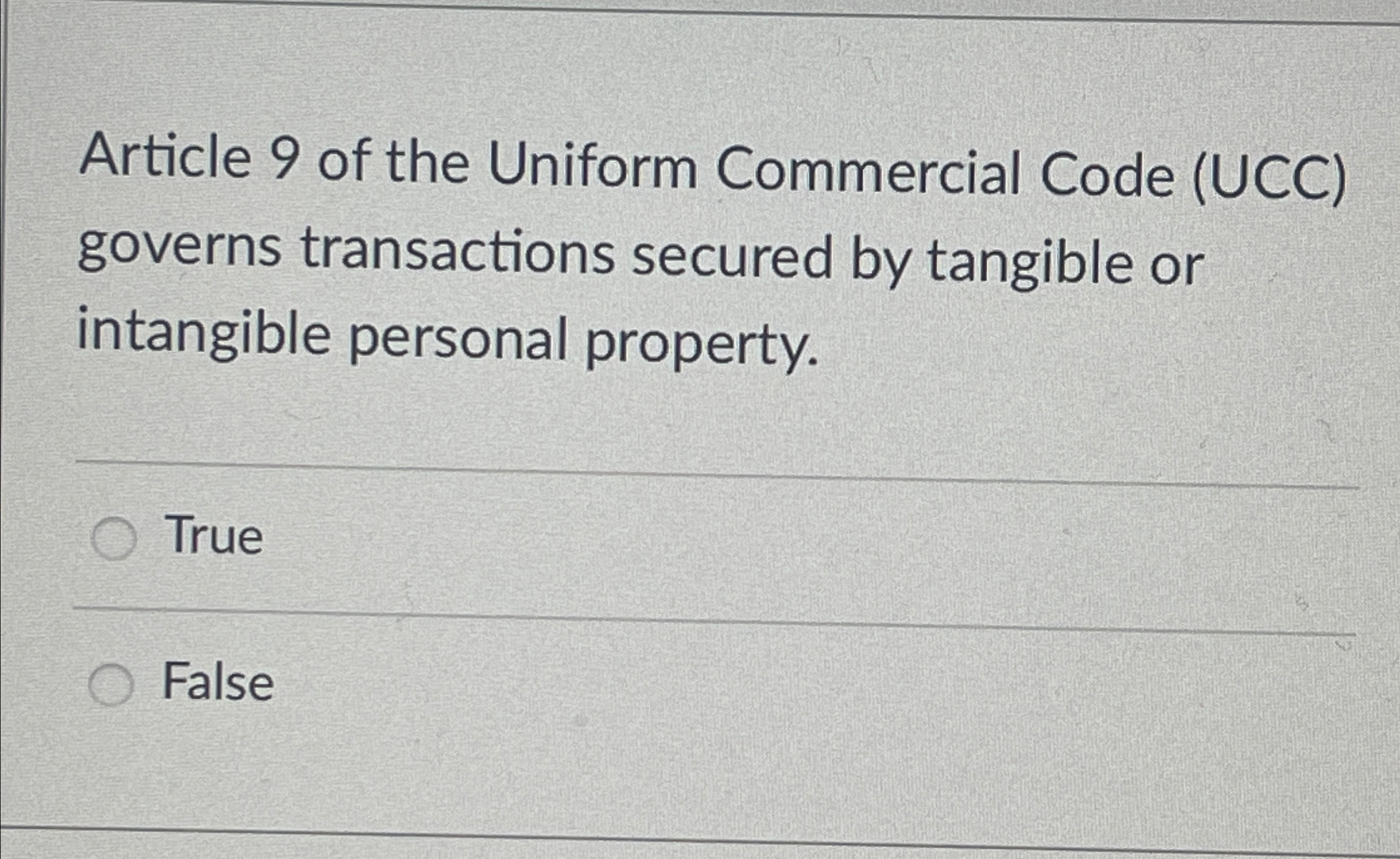  Article 9 of the Uniform Commercial Code (UCC) governs transactions secured