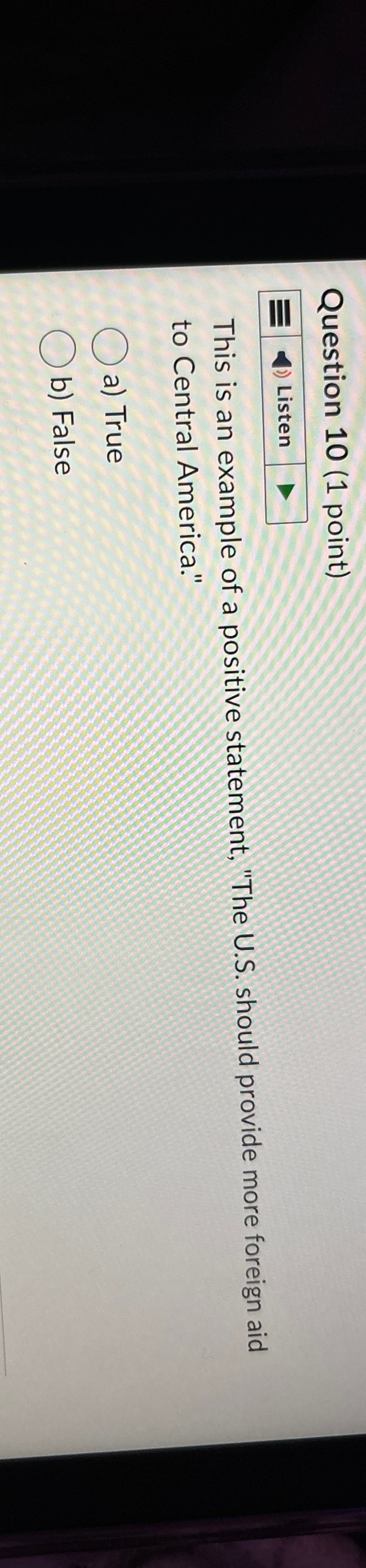  Question 10(1 point) Listen This is an example of a positive