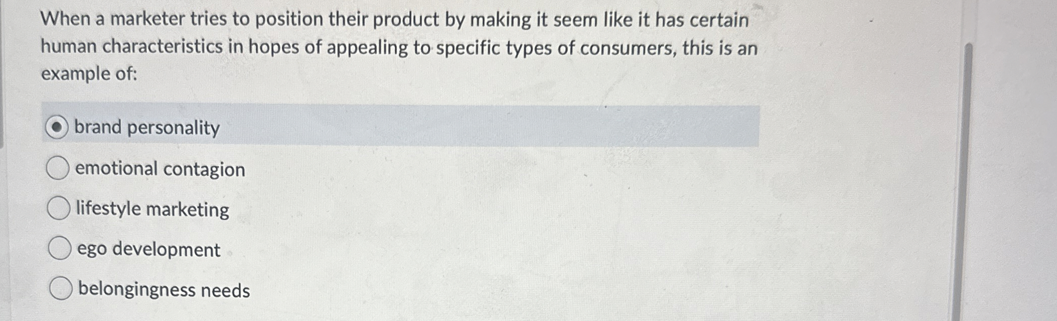  When a marketer tries to position their product by making it