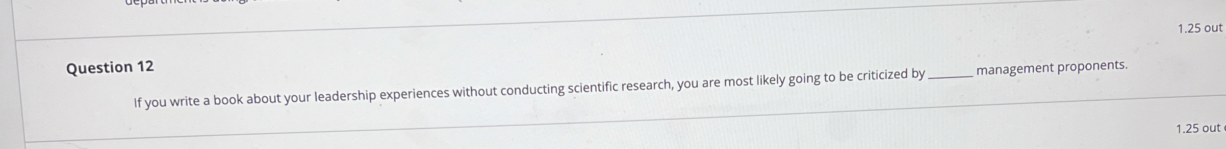  Question 12 If you write a book about your leadership experiences