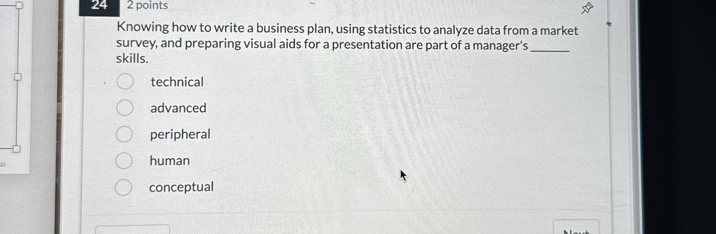  24 2 points Knowing how to write a business plan, using