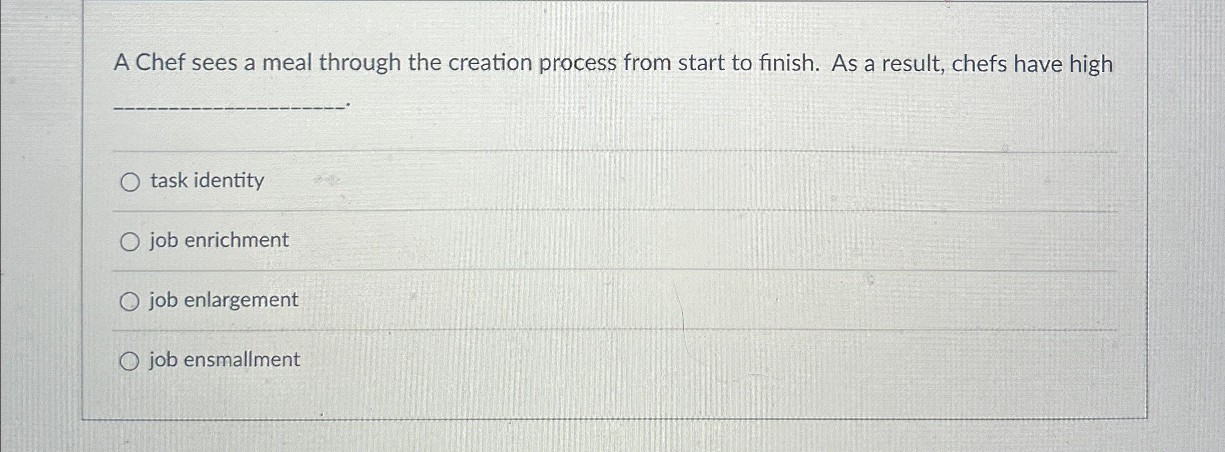  A Chef sees a meal through the creation process from start