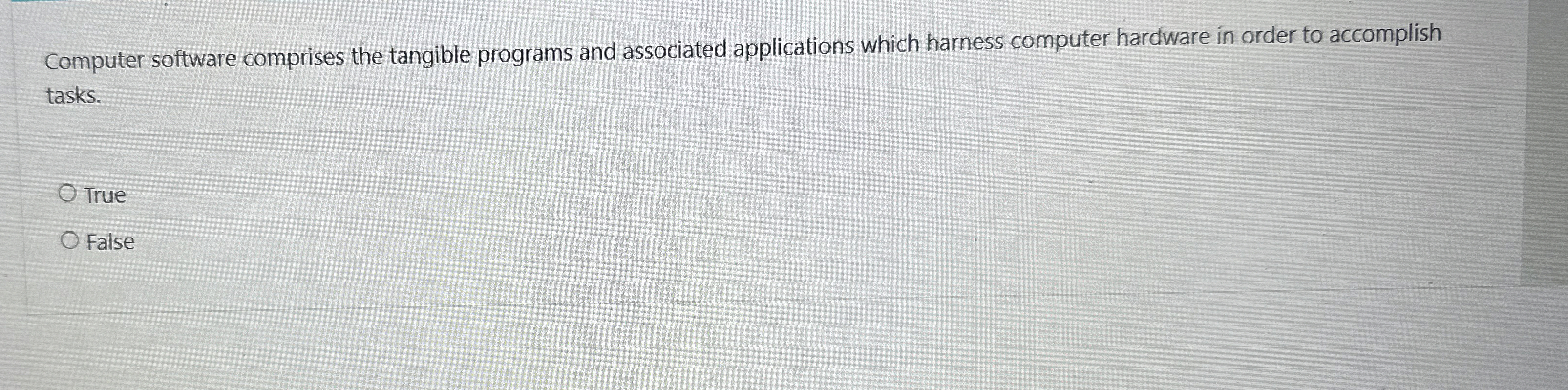  Computer software comprises the tangible programs and associated applications which harness