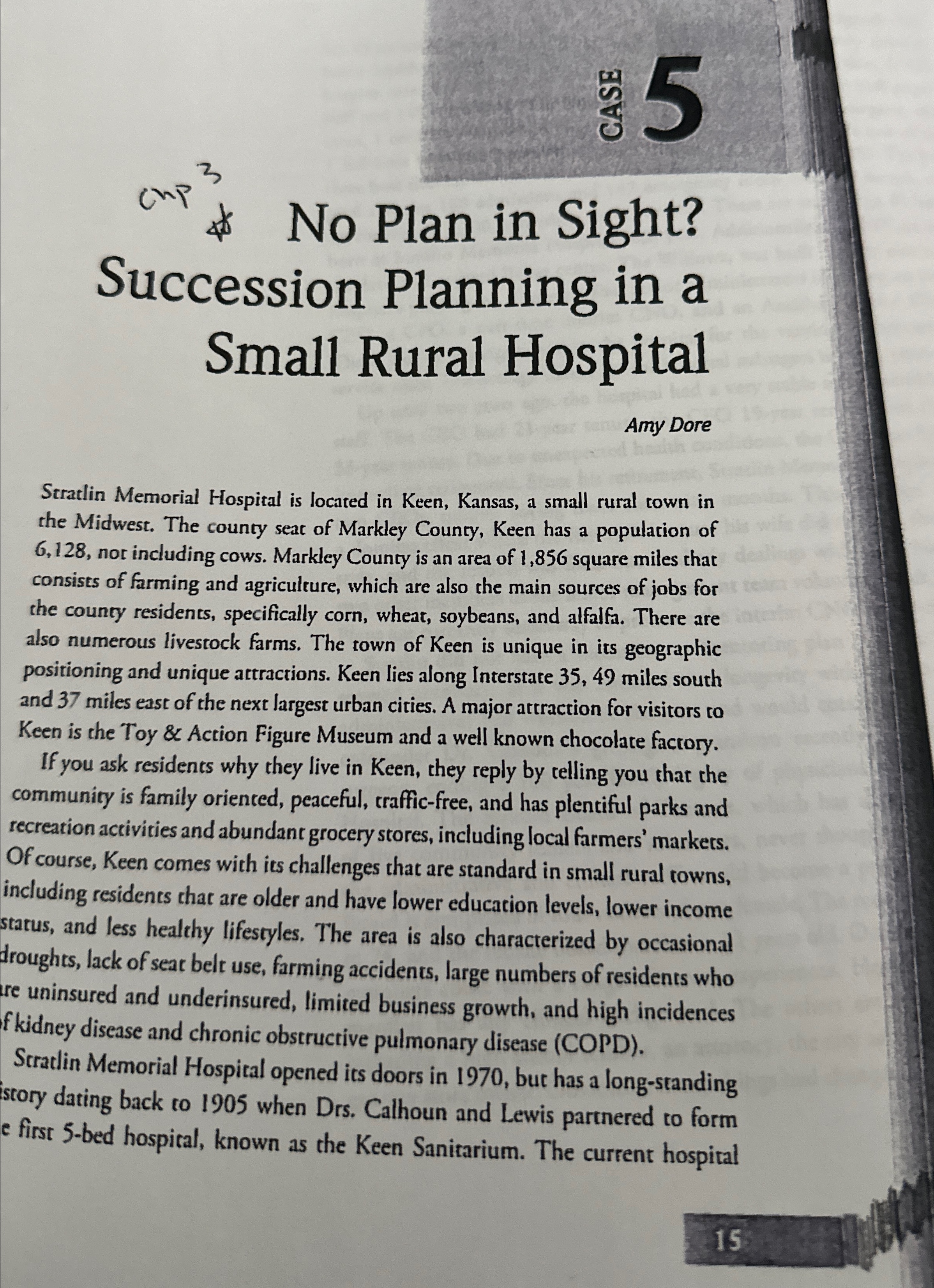  cnp ?3$, No Plan in Sight? Succession Planning in a Small