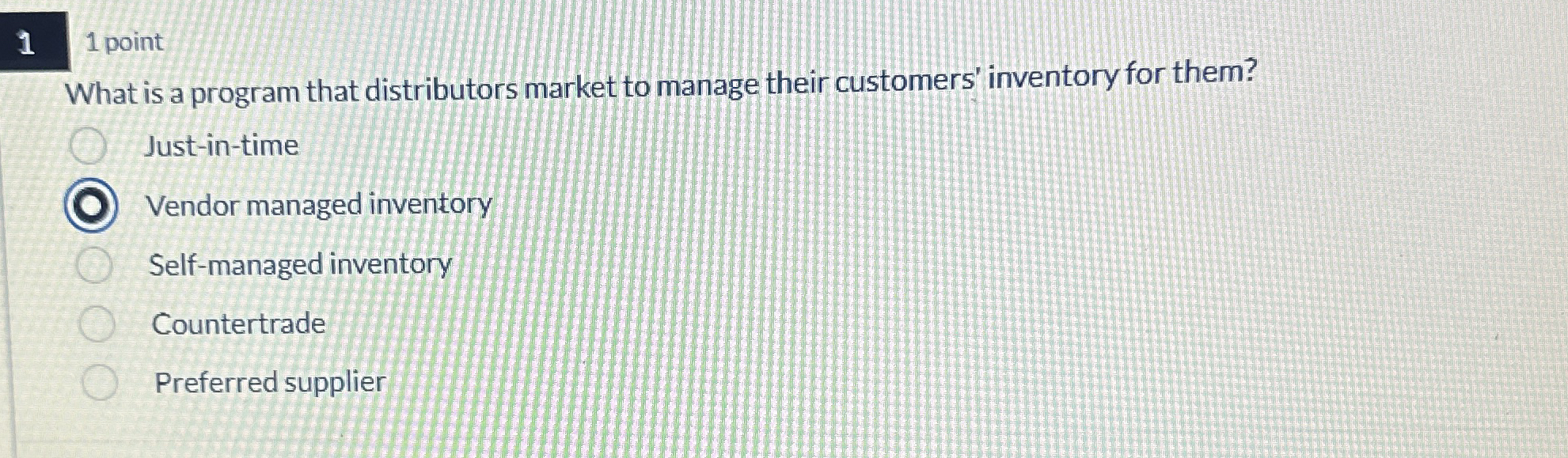  1 1 point What is a program that distributors market to