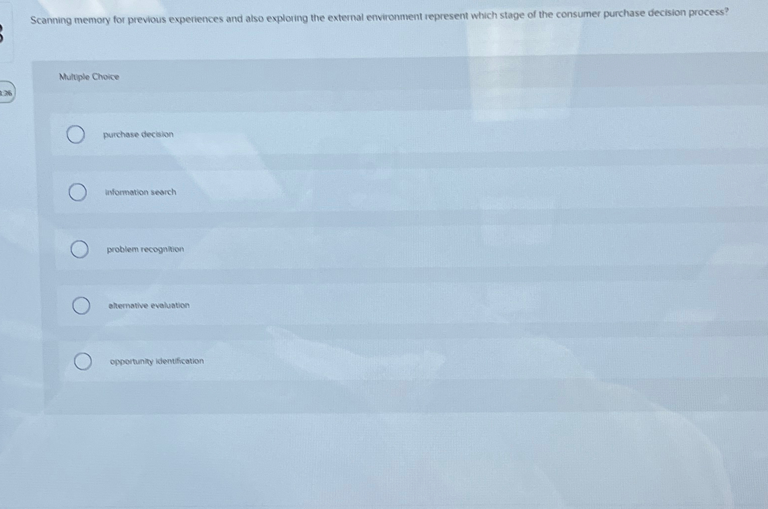  Scanning memory for previous expenences and also exploring the external environment